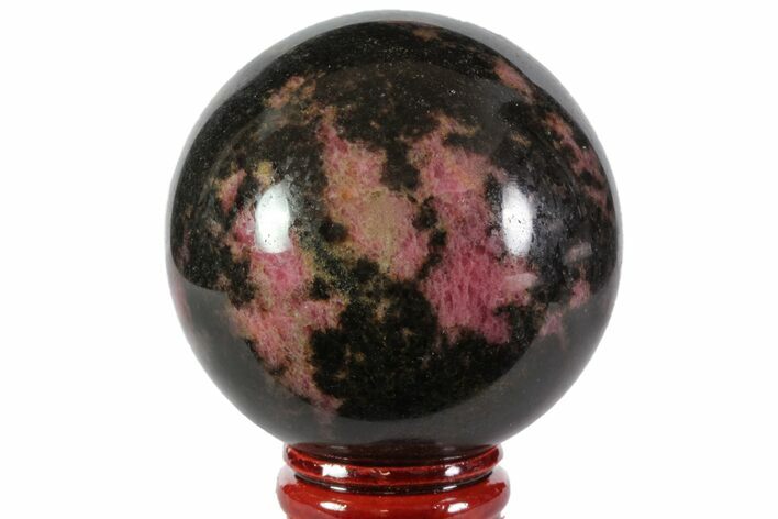 Polished Rhodonite Sphere - Madagascar #78798